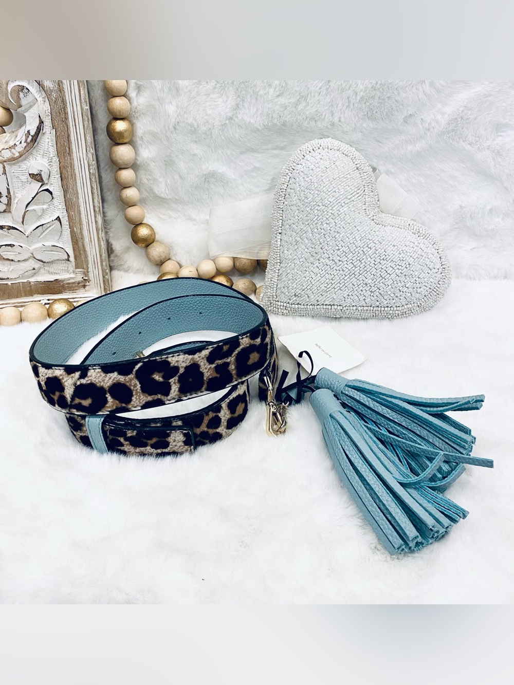 Kate Spade Leopard print purse Strap with detachable Tassel charm